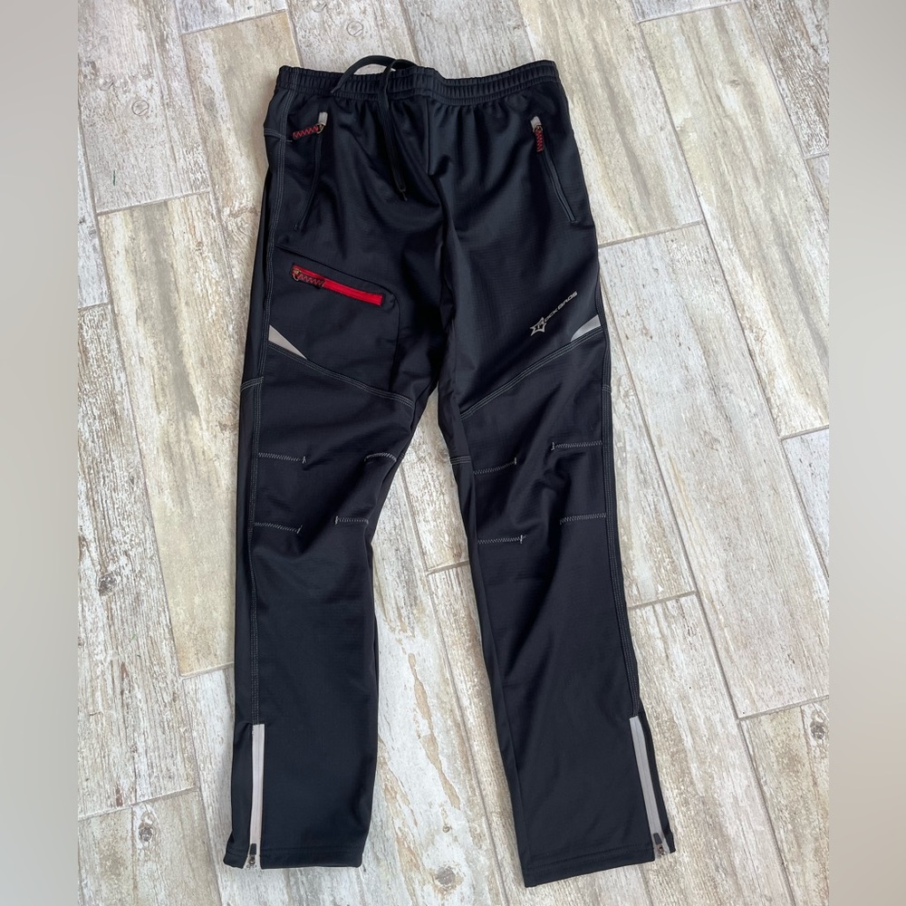 NWT Men's Black and Red Windbreaker Pants